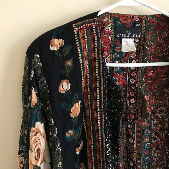 VINTAGE 90s Floral Boho Jacket Top - Picture 4 of 9